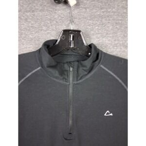 Paradox Mens Shirt M Black 1/4 Zip Merino Blend Wool Base Layer Pullover Ski